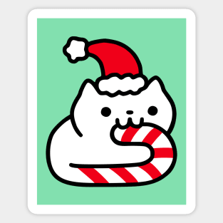 Candy Cane Cat Sticker